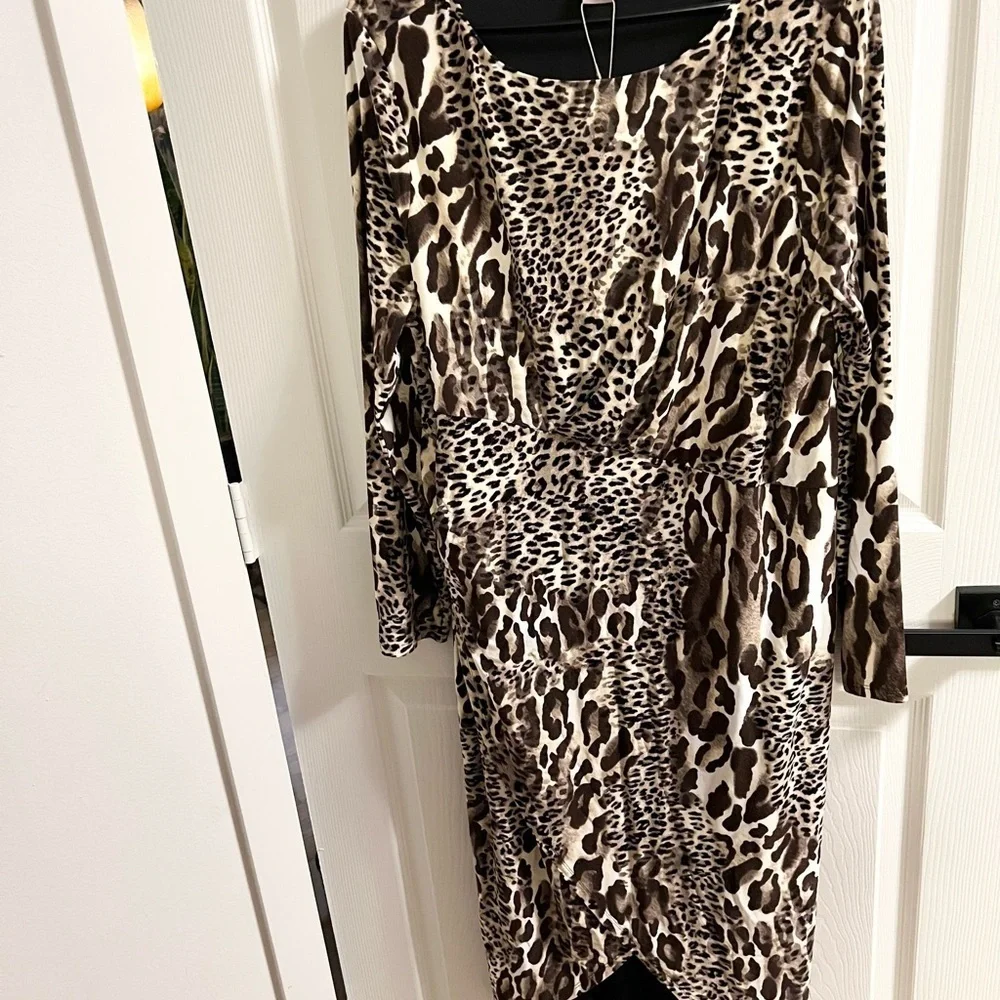 NWT Chico’s Black Label Animal Wrap Dress size XL 3